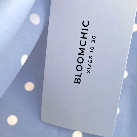 NWT BloomChic “LYDIA” blue white poly dot swim tank top.Racer back. Sz 1x 14 16 - Picture 9 of 9